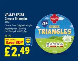 Lidl VALLEY SPIRE Cheese Triangles offer