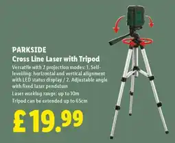 Lidl Parkside Cross Line Laser with Tripod offer