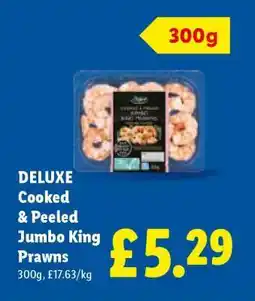 Lidl DELUXE Cooked & Peeled Jumbo King Prawns offer
