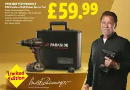 Lidl PARKSIDE PERFORMANCE 20V Cordless Drill Driver Starter Set offer