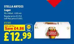 Lidl Stella Artois Lager offer
