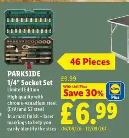Lidl PARKSIDE 1/4” Socket Set offer