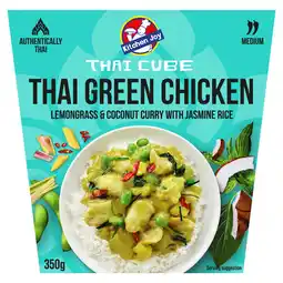Iceland Kitchen Joy Thai Cube Thai Green Chicken Lemongrass & Coconut Curry with Jasmine Rice 350g offer