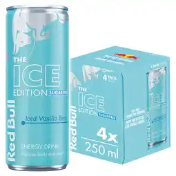 Iceland Red Bull Ice Edition Sugarfree Iced Vanilla Berry Energy Drink 250ml 4 Pack offer