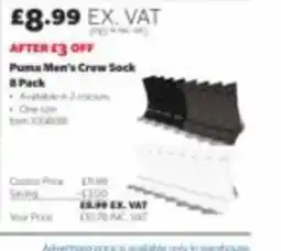 Costco Puma men's crew sock offer