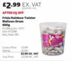 Costco Frisia rainbow twister mallows drum offer