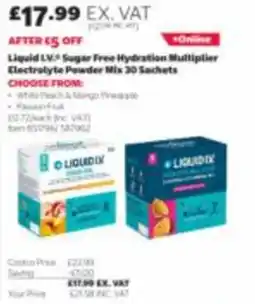 Costco Liquid LV sugar free hydration multiplier electrolyte powder mix offer
