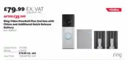 Costco Ring video doorbell plus 2nd gen with chime and additional quick release battery offer