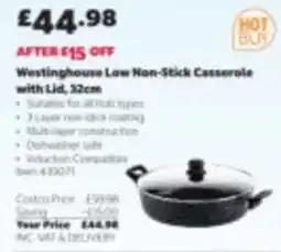 Costco Westinghouse low non-stick casserole with lid offer