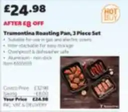 Costco Tramontina Roasting Pan, 3 Piece Set offer