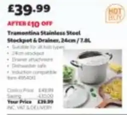 Costco Tramontina stainless steel stockpot & drainer offer