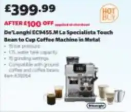 Costco De'Longhi La Specialista Touch Bean to Cup Coffee Machine in Metal offer