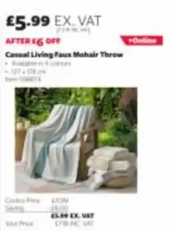 Costco Casual Living Faux Mohair Throw offer