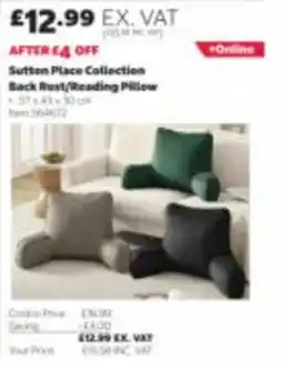 Costco Sutton Place Collection Back Rest/Reading Pillow offer
