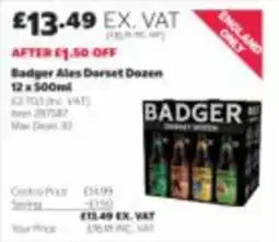 Costco Badger ales dorset dozen offer