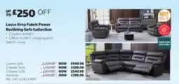 Costco Lucca Grey Fabric Power Reclining Sofa Collection offer