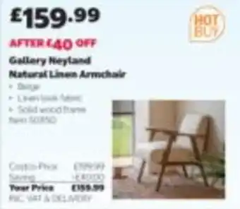 Gallery Heyland Natural Linen Armchair