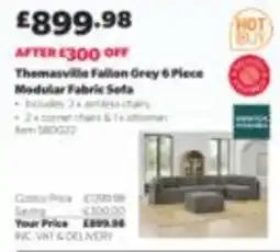 Costco Thomasville Fallon Grey 6 Piece Modular Fabric Sofa offer