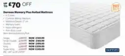 Costco Dormeo memory plus rolled mattress offer