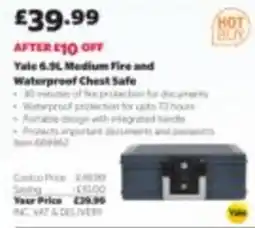 Costco Yale 6.9L Medium Fire and Waterproof Chest Safe offer