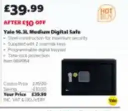 Costco Yale 16.3L Medium Digital Safe offer