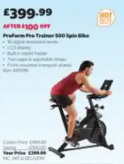 Costco ProForm Pro Trainer 500 Spin Bike offer