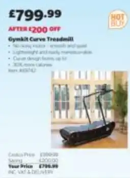 Costco Gymkit Curve Treadmill offer