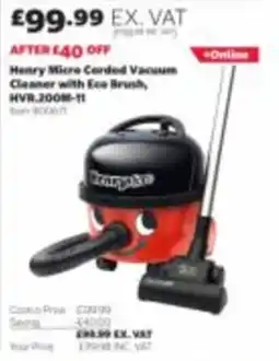 Costco Henry micro corded vacuum cleaner with eco brush offer