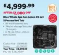 Costco Blue Whale Spa San Julien 89-Jet 5 Person Hot Tub offer