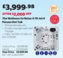 Costco The Wellness Co Relax 4 79-Jet 6 Person Hot Tub offer
