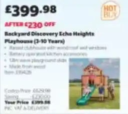 Costco Backyard Discovery Echo Heights Playhouse offer