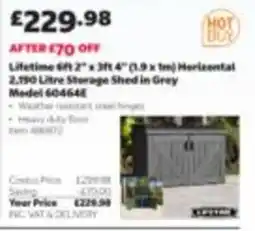 Costco Lifetime horizontal storage shed in grey offer