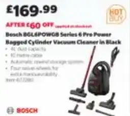 Costco Bosch BGL6POWGB Series 6 Pro Power Bagged Cylinder Vacuum Cleaner in Black offer