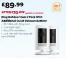 Costco Ring Outdoor Cam 2 Pack With Additional Quick Release Battery offer