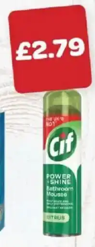Spar Cif power shine bathroom mousse offer