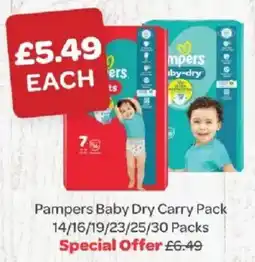 Spar Pampers baby dry carry pack offer