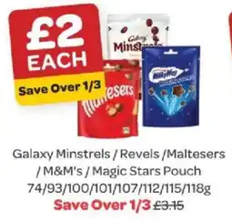 Spar Galaxy Minstrels / Revels / Maltesers / M&M's / Magic Stars Pouch offer