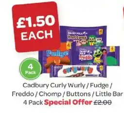 Spar Cadbury curly wurly / fudge / freddo / chomp / buttons / little bar offer