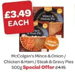 Spar McColgan's Mince & Onion / Chicken & Ham / Steak & Gravy Pies offer
