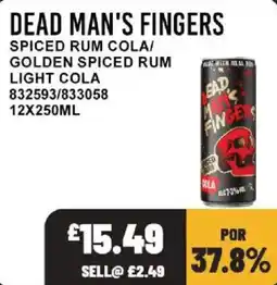 Bestway Dead Man's Fingers Spiced Rum Cola / Golden Spiced Rum Light Cola offer