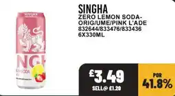 Bestway Singha zero lemon soda offer