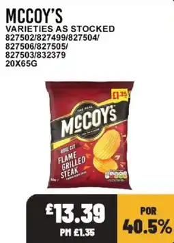 Bestway McCoy's ridge cut flame grilled steak offer