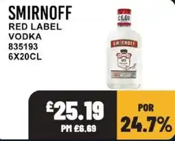 Bestway Smirnoff red label vodka offer