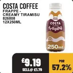 Bestway Costa coffee frappe creamy tiramisu offer