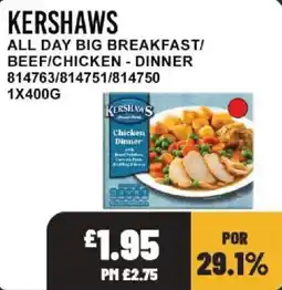 Bestway Kershaws chicken dinner offer
