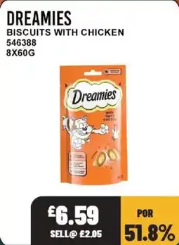 Bestway Dreamies biscuits with chicken offer
