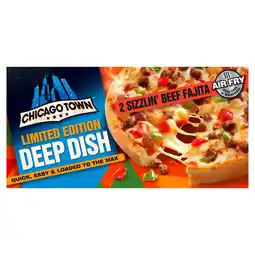 Iceland Chicago Town Limited Edition Deep Dish Pizza Sizzlin' Beef Fajita 2 x 165g (330g) offer