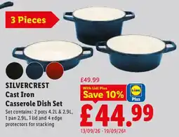 Lidl Silvercrest Cast Iron Casserole Dish Set offer