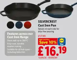 Lidl Silvercrest cast iron pan offer