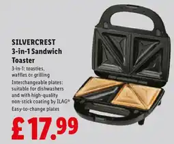 Lidl Silvercrest 3-in-1 Sandwich Toaster offer